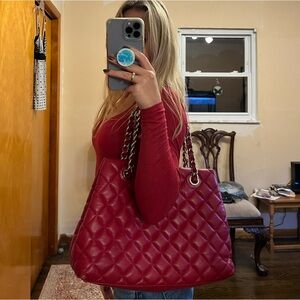 Kate Spade Quilted Leather Gold Coast Maryanne in Scarlet